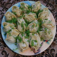 манты с курицей